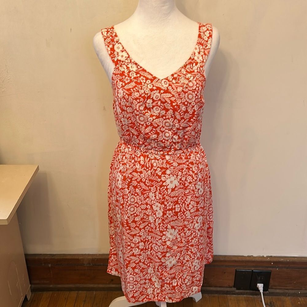 Market & Spruce Orange and white floral sleeveless dress Size XS New